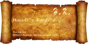 Huszár Karád névjegykártya